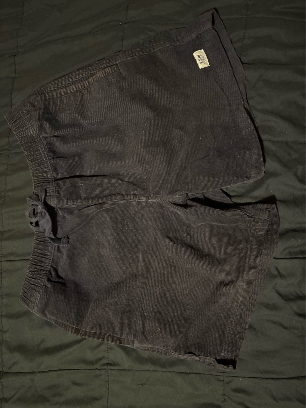 Men's Black Drawstring Corduroy Shorts